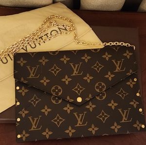 Louis Vuitton Ltd Edition Monogram Rivet Envelope MM Clutch